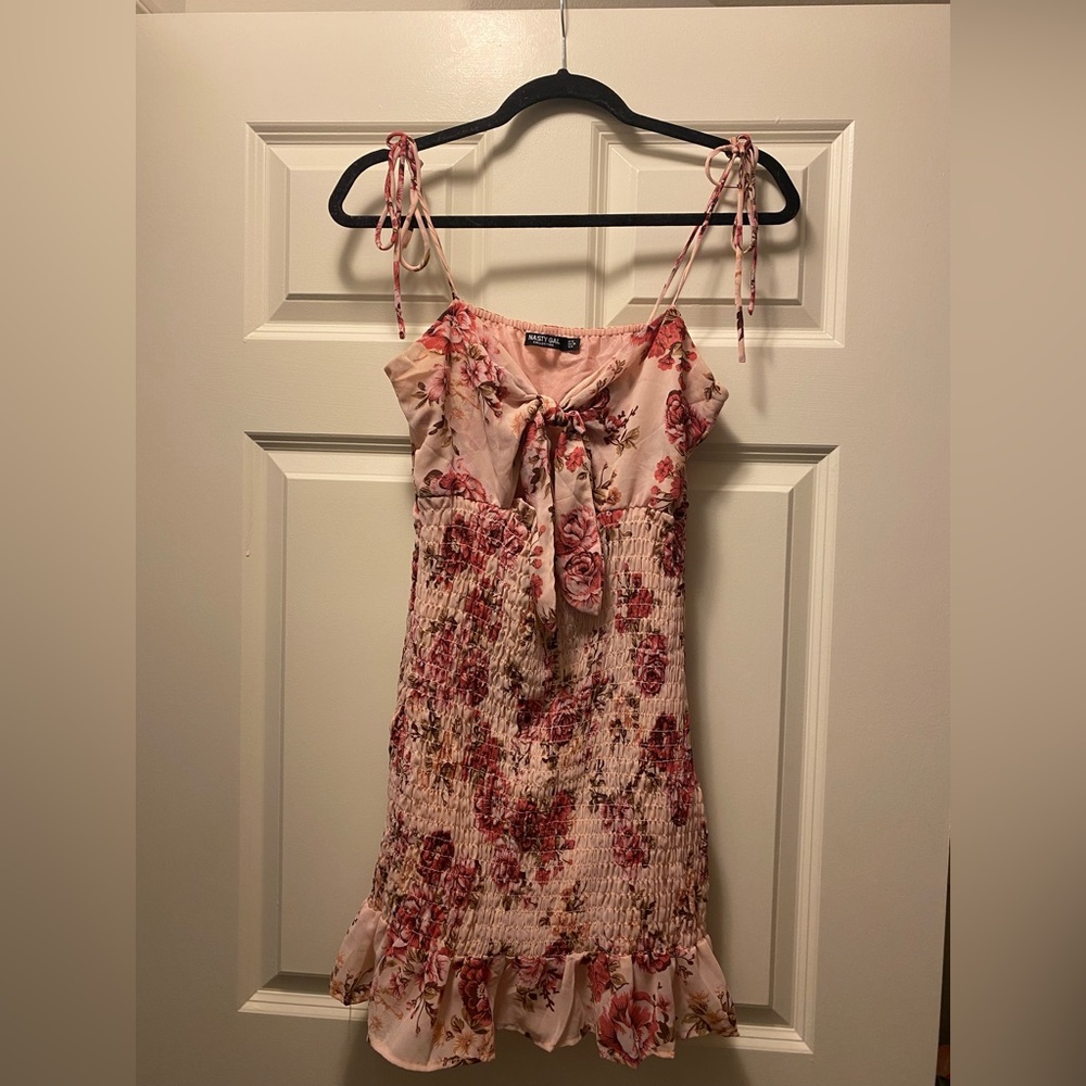 NastyGal pink floral dress